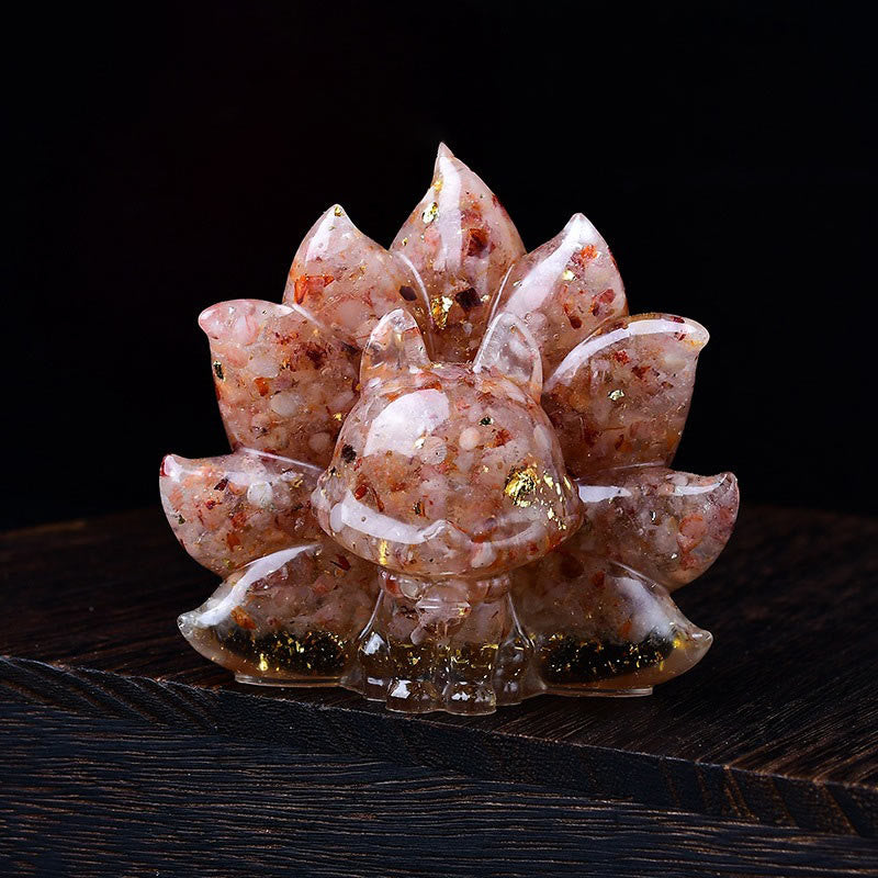 Small Various Stone Pink Crystal Citrine Amethyst Nine Tailed Fox Warmth Home Decoration - Image 12