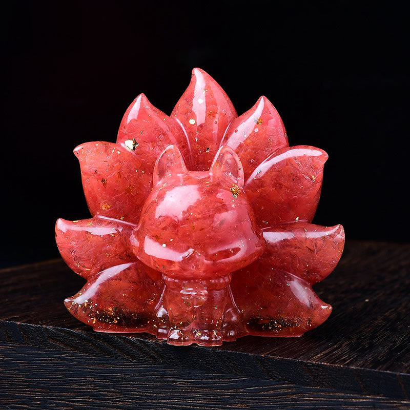 Small Various Stone Pink Crystal Citrine Amethyst Nine Tailed Fox Warmth Home Decoration - Image 18