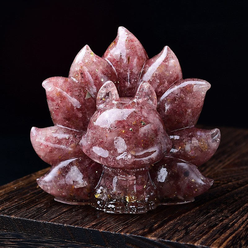 Small Various Stone Pink Crystal Citrine Amethyst Nine Tailed Fox Warmth Home Decoration - Image 23