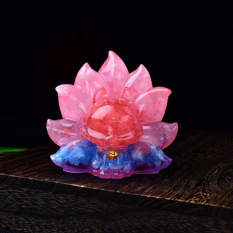 Small Various Stone Pink Crystal Citrine Amethyst Nine Tailed Fox Warmth Home Decoration - Image 28