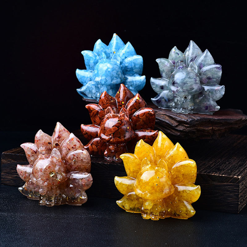 Small Various Stone Pink Crystal Citrine Amethyst Nine Tailed Fox Warmth Home Decoration - Image 31