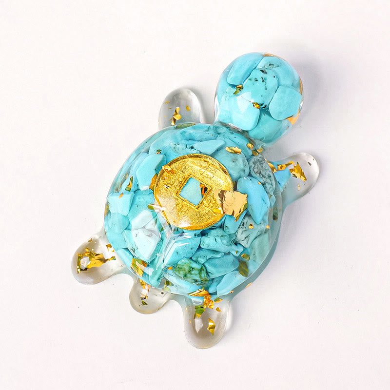 Small Various Crystal Green Aventurine Amethyst Turtle Copper Coins Luck Home Decoration - Image 16