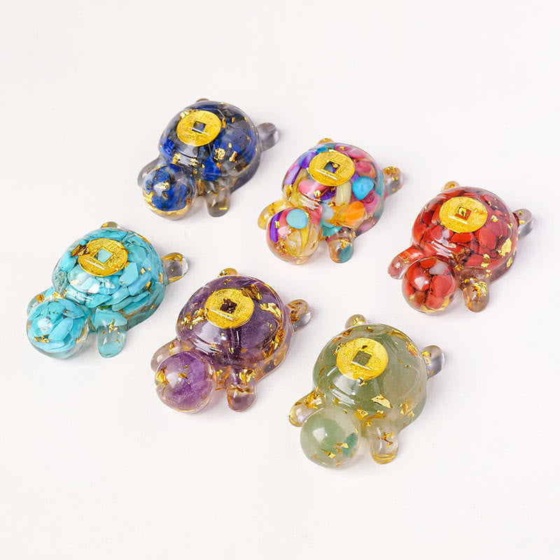 Small Various Crystal Green Aventurine Amethyst Turtle Copper Coins Luck Home Decoration - Image 23