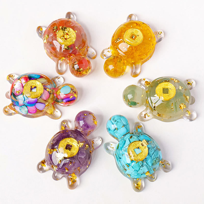Small Various Crystal Green Aventurine Amethyst Turtle Copper Coins Luck Home Decoration - Image 27