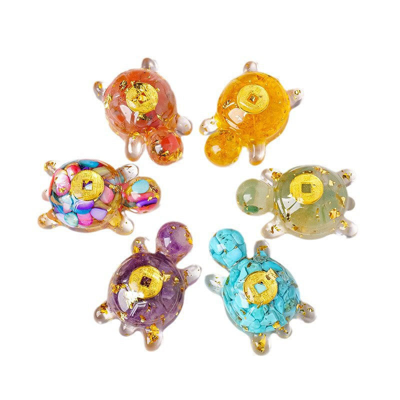 Small Various Crystal Green Aventurine Amethyst Turtle Copper Coins Luck Home Decoration - Image 28