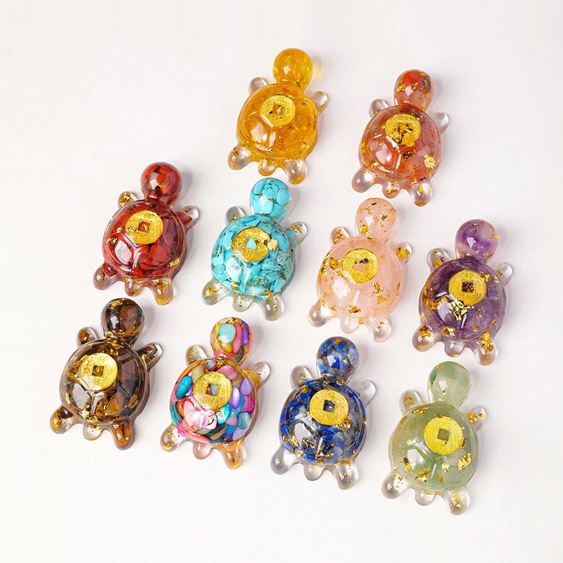 Small Various Crystal Green Aventurine Amethyst Turtle Copper Coins Luck Home Decoration - Image 24