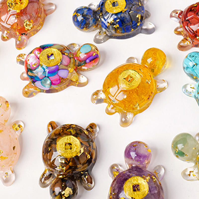 Small Various Crystal Green Aventurine Amethyst Turtle Copper Coins Luck Home Decoration - Image 26