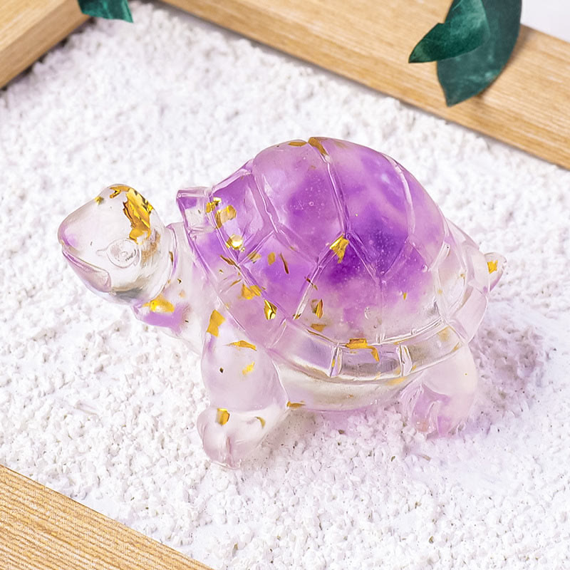 Various Stone Citrine Green Aventurine Amethyst Mini Turtle Prosperity Home Decoration - Image 9