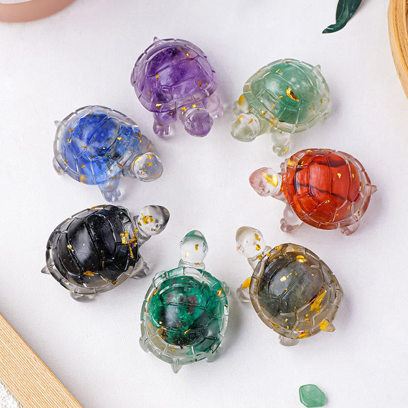 Various Stone Citrine Green Aventurine Amethyst Mini Turtle Prosperity Home Decoration - Image 26