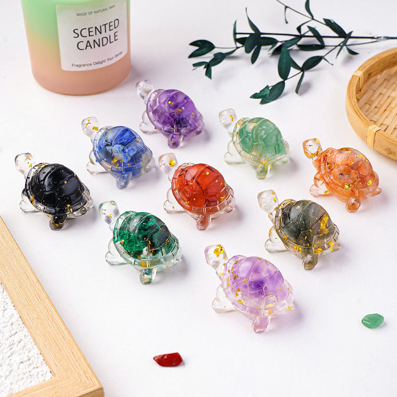 Various Stone Citrine Green Aventurine Amethyst Mini Turtle Prosperity Home Decoration - Image 28