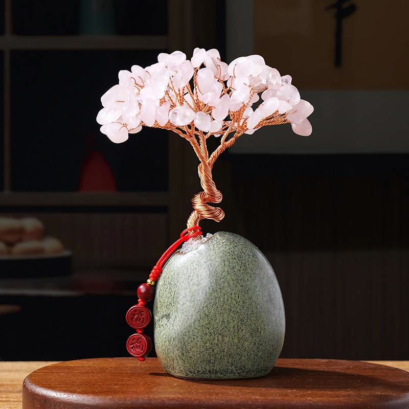 Citrine Amethyst Green Aventurine Crystal Tree Ceramic Base Prosperity Home Decoration - Image 10