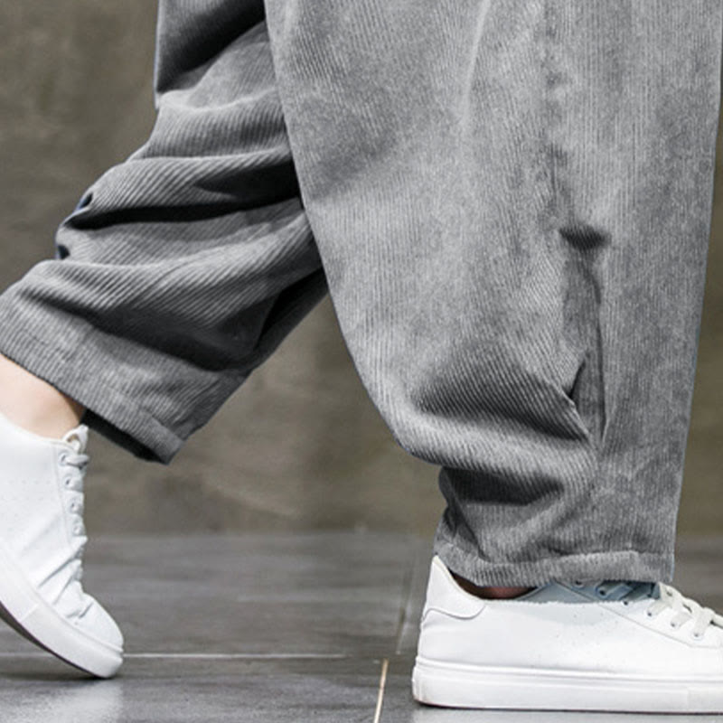 Casual Plain Cotton Bloomer Men's Pants With Pockets - Image 19