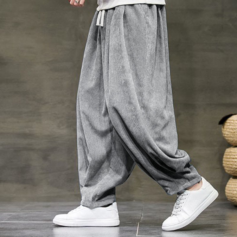 Casual Plain Cotton Bloomer Men's Pants With Pockets - Image 10