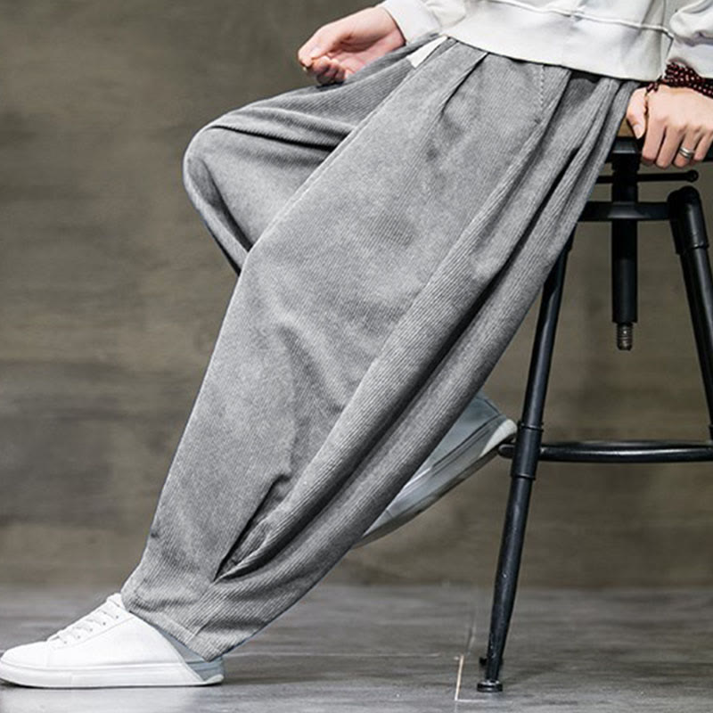 Casual Plain Cotton Bloomer Men's Pants With Pockets - Image 15