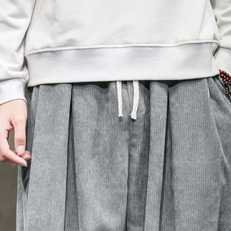 Casual Plain Cotton Bloomer Men's Pants With Pockets - Image 17