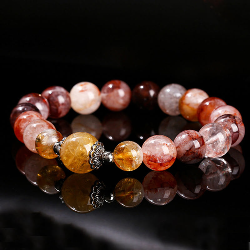 Natural Red Hematoid Quartz Beads Balance Bracelet - Image 9