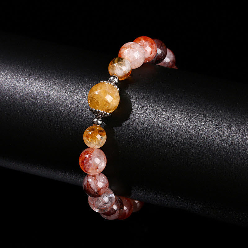 Natural Red Hematoid Quartz Beads Balance Bracelet - Image 8