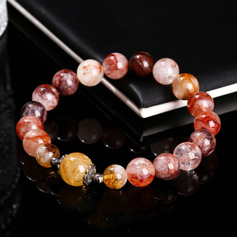 Natural Red Hematoid Quartz Beads Balance Bracelet - Image 10