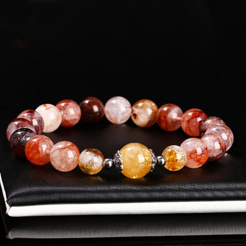 Natural Red Hematoid Quartz Beads Balance Bracelet - Image 7