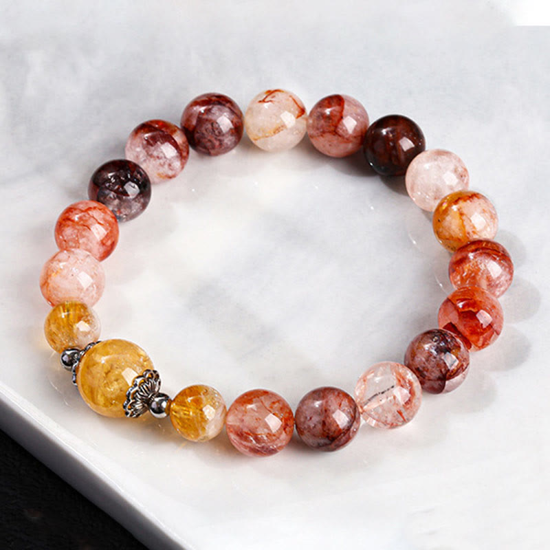 Natural Red Hematoid Quartz Beads Balance Bracelet - Image 12