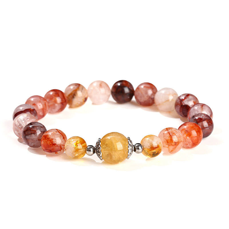 Natural Red Hematoid Quartz Beads Balance Bracelet - Image 13