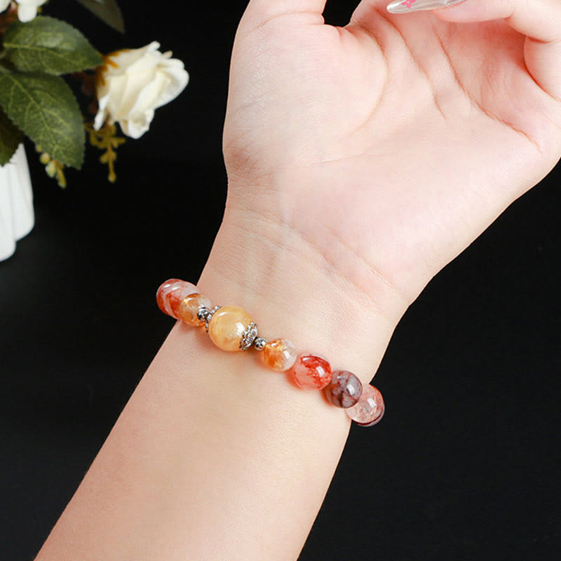 Natural Red Hematoid Quartz Beads Balance Bracelet - Image 11