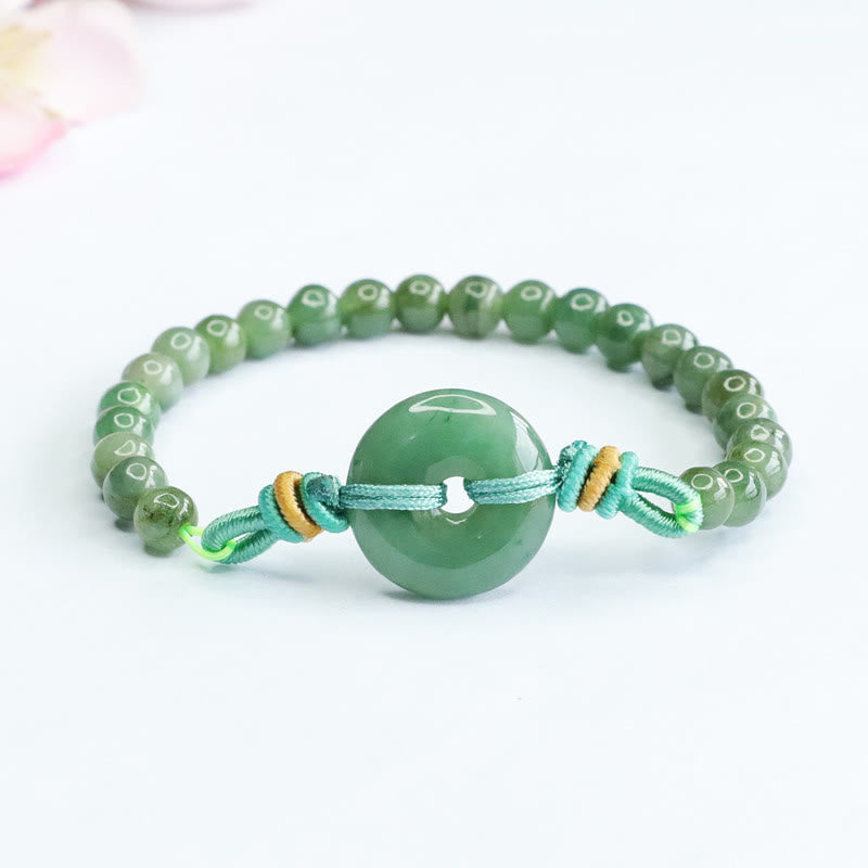 Jade Beads Peace Buckle Prosperity Bracelet