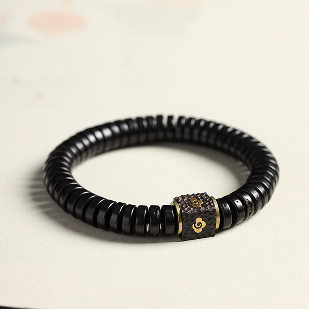 Tibetan Coconut Shell Auspicious Clouds Positive Bracelet
