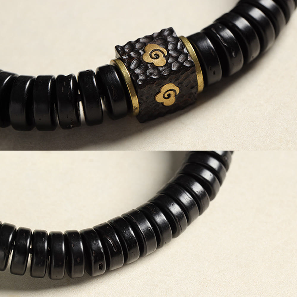 Tibetan Coconut Shell Auspicious Clouds Positive Bracelet - Image 5
