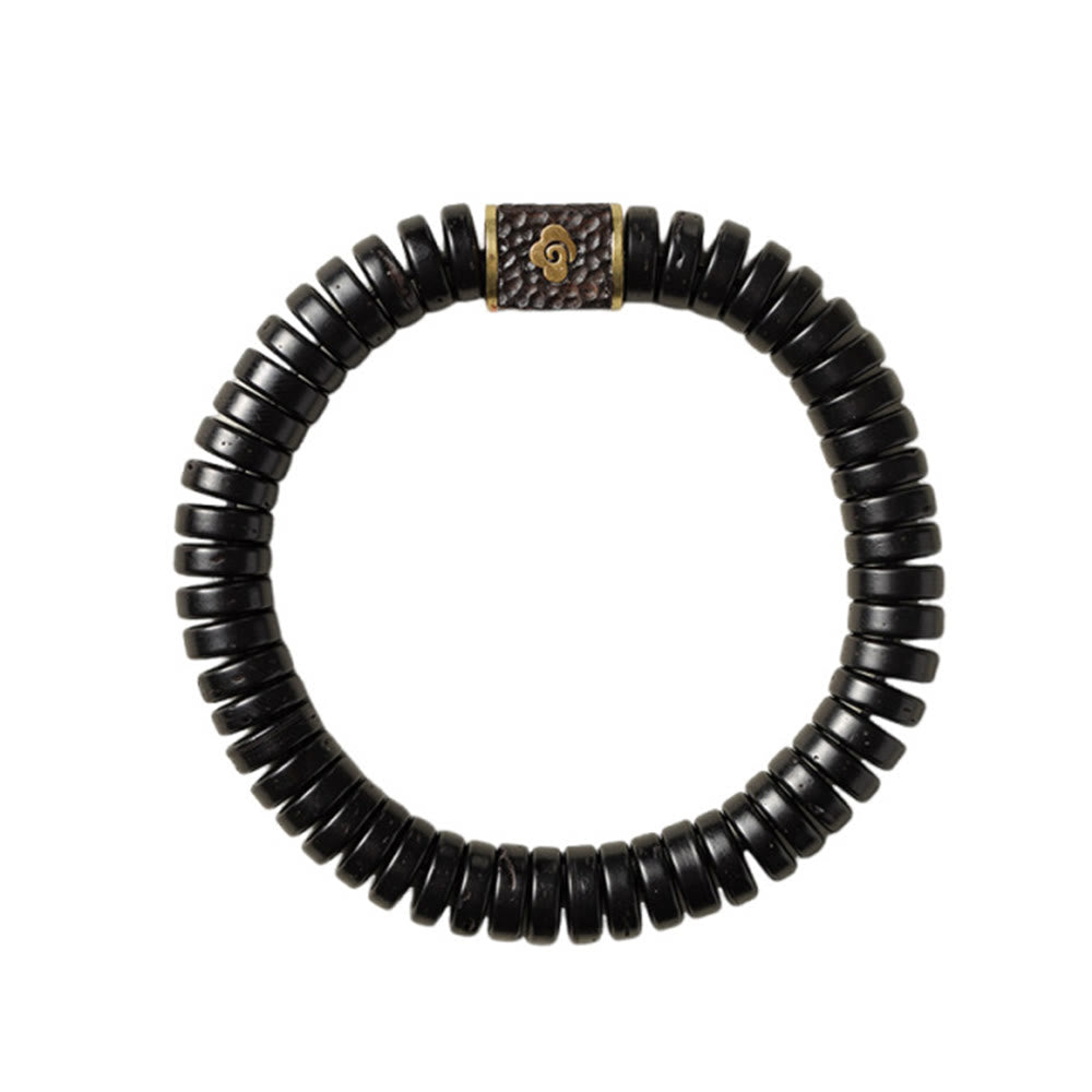 Tibetan Coconut Shell Auspicious Clouds Positive Bracelet - Image 9