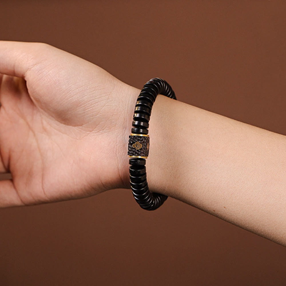 Tibetan Coconut Shell Auspicious Clouds Positive Bracelet - Image 7