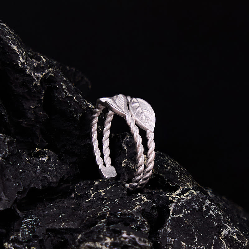 Buddha Stone Copper Leaf Wealth Adjustable Ring - Image 4