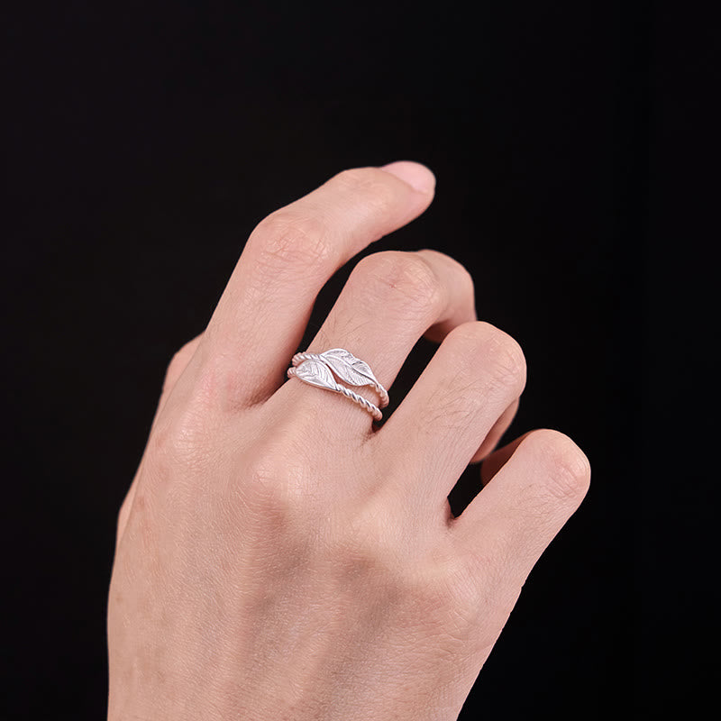 Buddha Stone Copper Leaf Wealth Adjustable Ring - Image 9