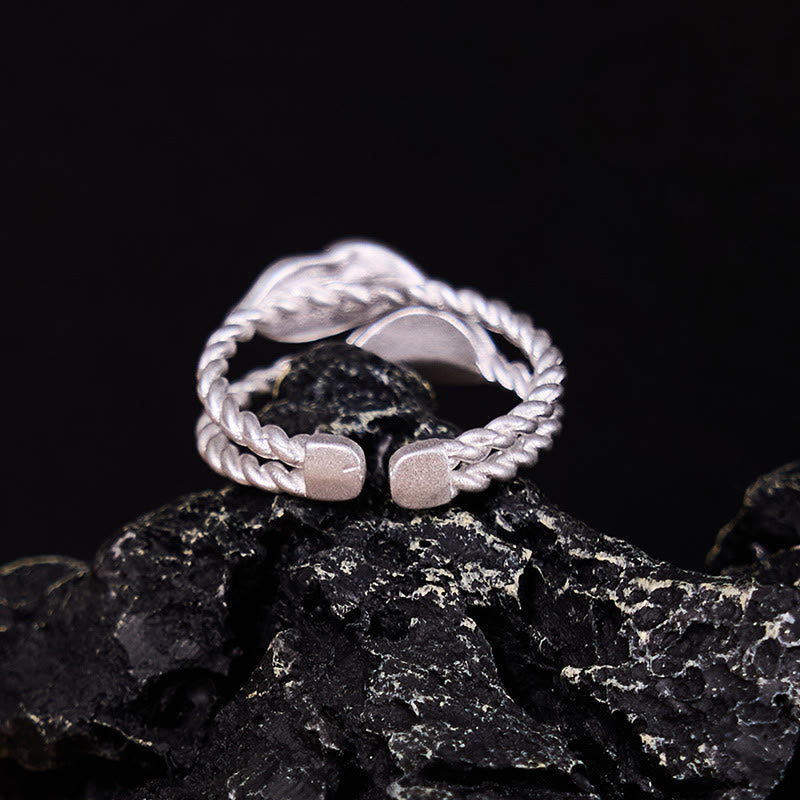 Buddha Stone Copper Leaf Wealth Adjustable Ring - Image 3