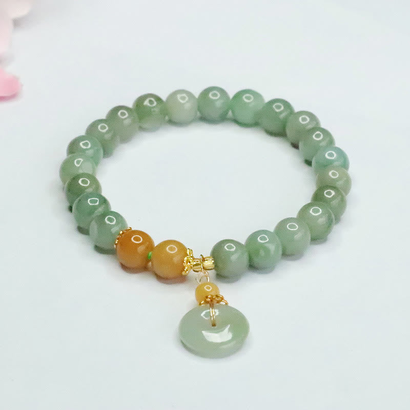 Jade Beads Peace Buckle Prosperity Abundance Bracelet