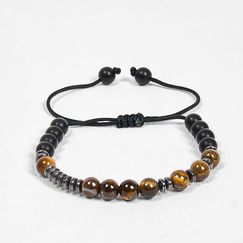 3Pcs Tiger Eye Lava Rock Protection Bracelet Set - Image 13