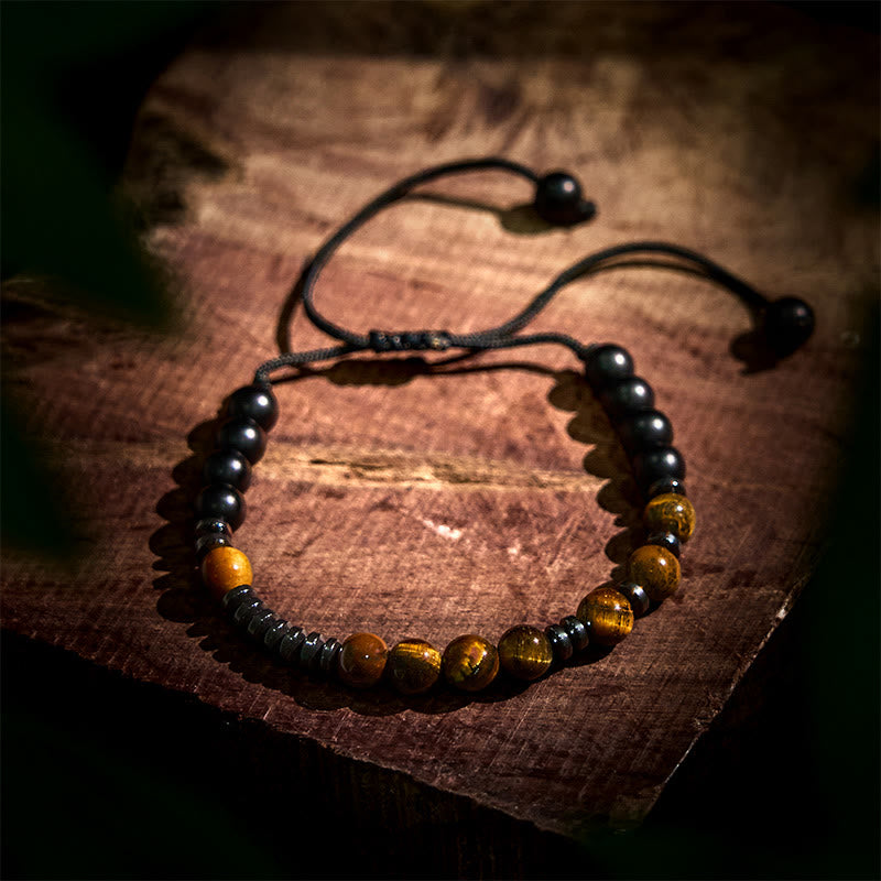 3Pcs Tiger Eye Lava Rock Protection Bracelet Set - Image 9