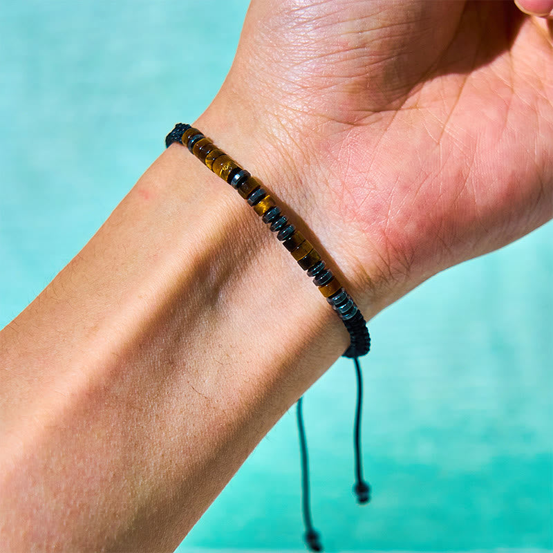 3Pcs Tiger Eye Lava Rock Protection Bracelet Set - Image 4