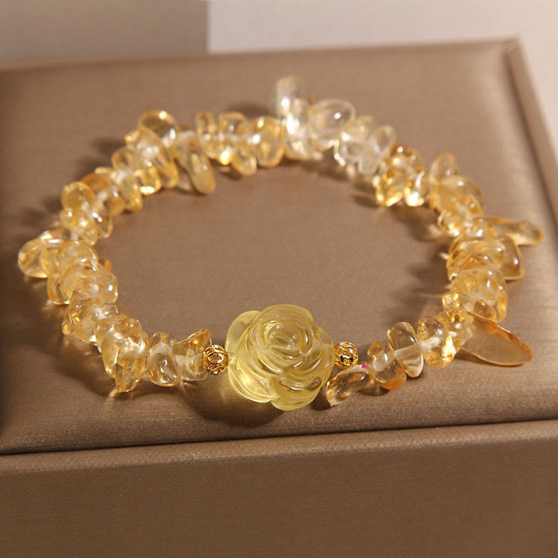 Natural Citrine Irregular Bead Petals Pleasure Bracelet