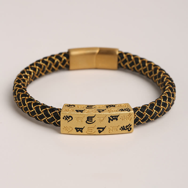 Tibetan Om Mani Padme Hum Various Colors Rope Gold Thread Diamond Knot Luck Buckle Bracelet - Image 11