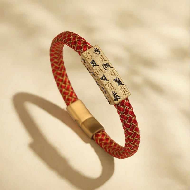 Tibetan Om Mani Padme Hum Various Colors Rope Gold Thread Diamond Knot Luck Buckle Bracelet - Image 17