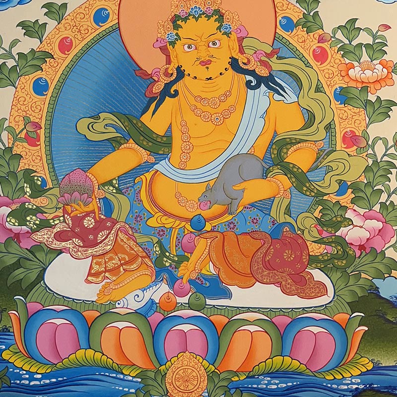 Tibetan Thangka Painting Yellow God of Wealth Green Tara Avalokitesvara Handmade Decoration Blind Box(Random Style) - Image 3