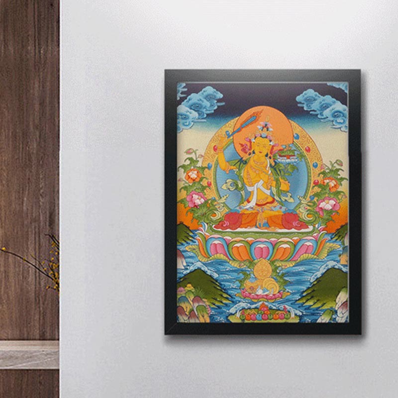 Tibetan Thangka Painting Yellow God of Wealth Green Tara Avalokitesvara Handmade Decoration Blind Box(Random Style) - Image 21