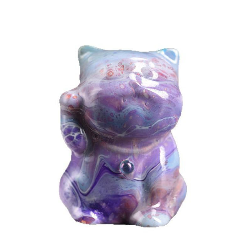 Cute Mini Cat Rosewood Lacquer Craft Warmth Decoration Random Color(Blind Box) - Image 12