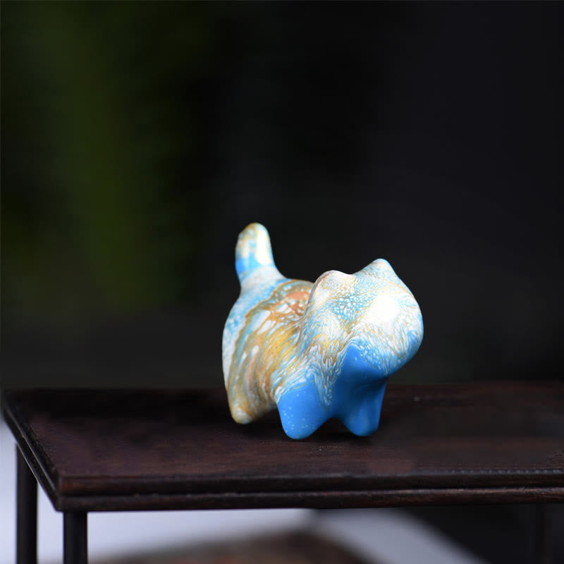 Mini Lovely Cat Ebony Wood Lacquer Craft Peace Decoration - Image 8