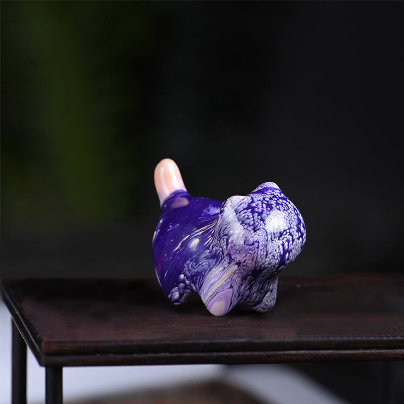 Mini Lovely Cat Ebony Wood Lacquer Craft Peace Decoration - Image 13