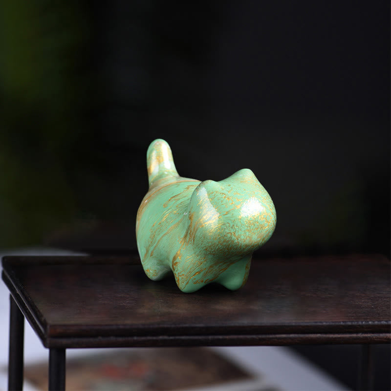 Mini Lovely Cat Ebony Wood Lacquer Craft Peace Decoration - Image 10