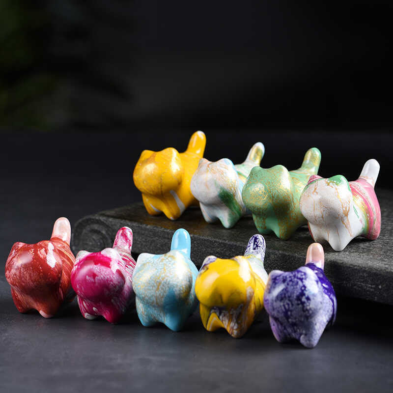 Mini Lovely Cat Ebony Wood Lacquer Craft Peace Decoration - Image 17