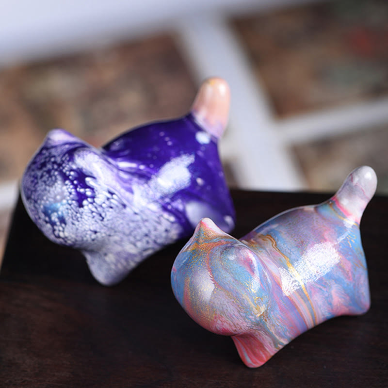 Mini Lovely Cat Ebony Wood Lacquer Craft Peace Decoration - Image 15