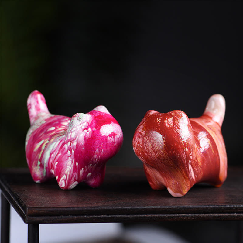 Mini Lovely Cat Ebony Wood Lacquer Craft Peace Decoration - Image 4